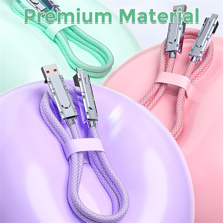 AHASTYLE XC04 1m PD 27W Data Cable USB-A / Type-C to Type-C / IP Charging Cable - Green