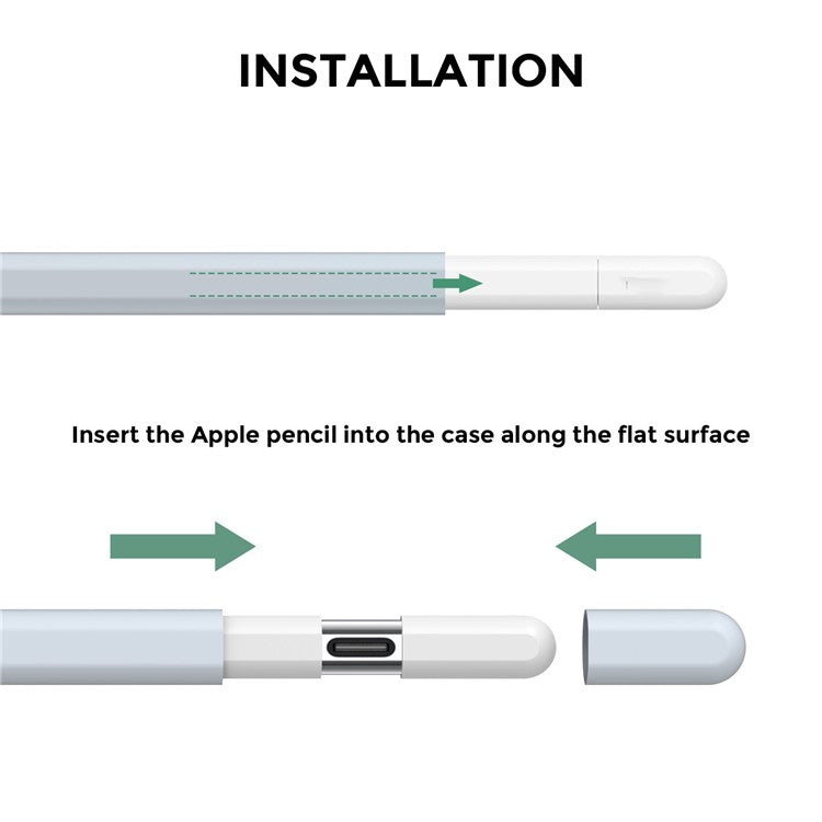AHASTYLE PT65-3 For Apple Pencil (USB-C) Silicone Sleeve Anti-Drop Pencil Protective Cover - Light Blue
