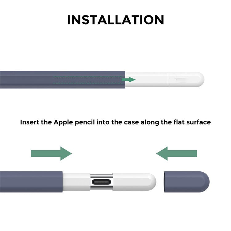 AHASTYLE PT65-3 For Apple Pencil (USB-C) Silicone Sleeve Anti-Drop Pencil Protective Cover - Midnight Blue
