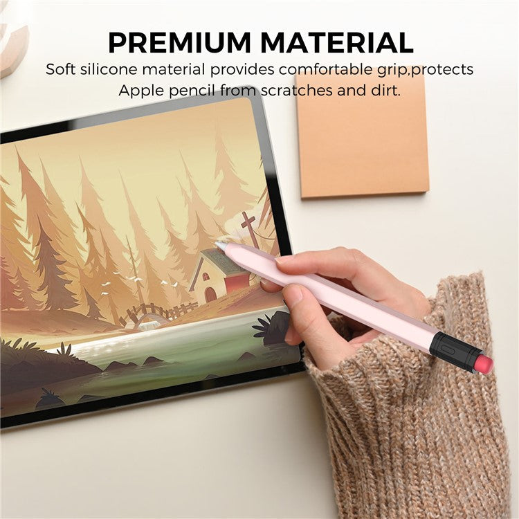 AHASTYLE PT180-3 For Apple Pencil (USB-C) Stylus Pen Soft Silicone Sleeve - Pink