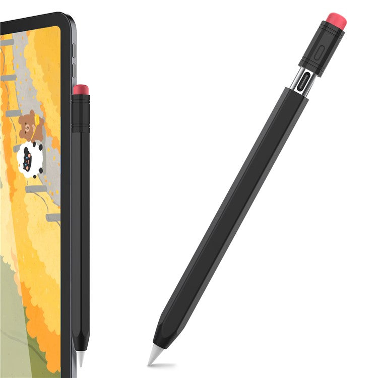AHASTYLE PT180-3 For Apple Pencil (USB-C) Stylus Pen Soft Silicone Sleeve - Black