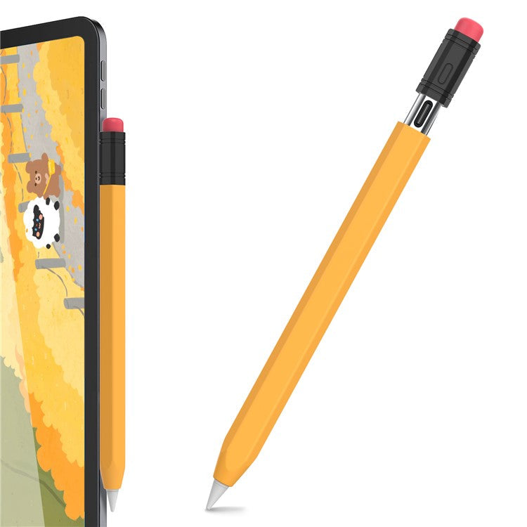 AHASTYLE PT180-3 For Apple Pencil (USB-C) Stylus Pen Soft Silicone Sleeve - Yellow