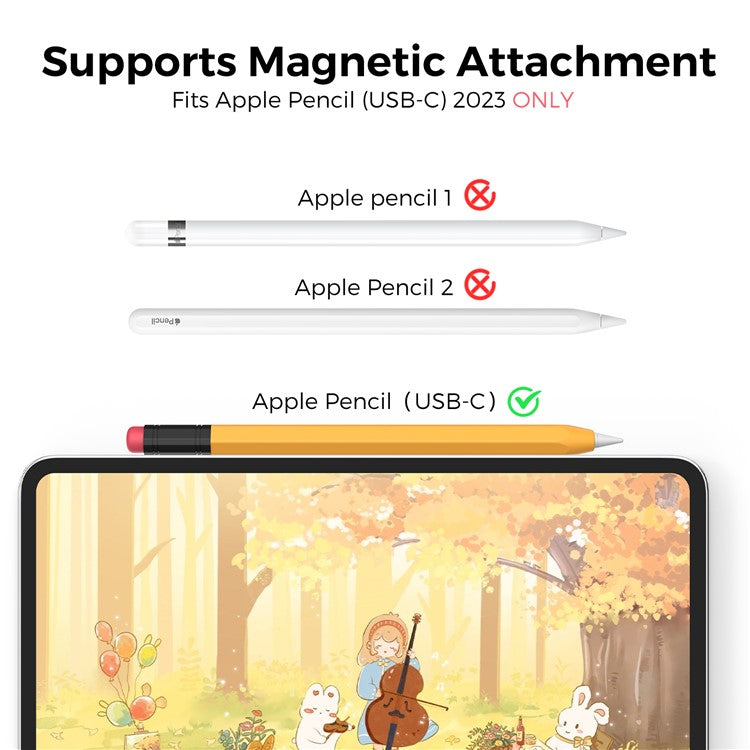 AHASTYLE PT180-3 For Apple Pencil (USB-C) Stylus Pen Soft Silicone Sleeve - Yellow