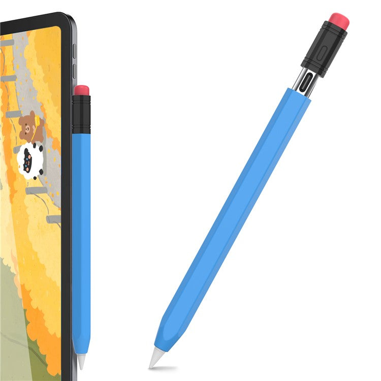 AHASTYLE PT180-3 For Apple Pencil (USB-C) Stylus Pen Soft Silicone Sleeve - Blue