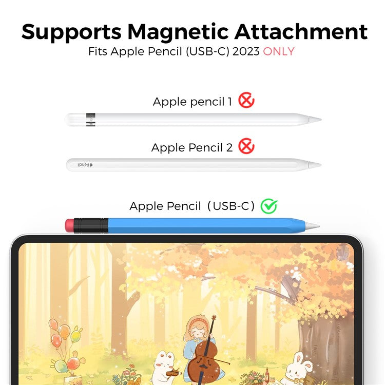 AHASTYLE PT180-3 For Apple Pencil (USB-C) Stylus Pen Soft Silicone Sleeve - Blue