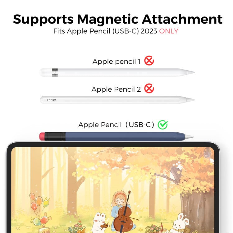AHASTYLE PT180-3 For Apple Pencil (USB-C) Stylus Pen Soft Silicone Sleeve - Midnight Blue