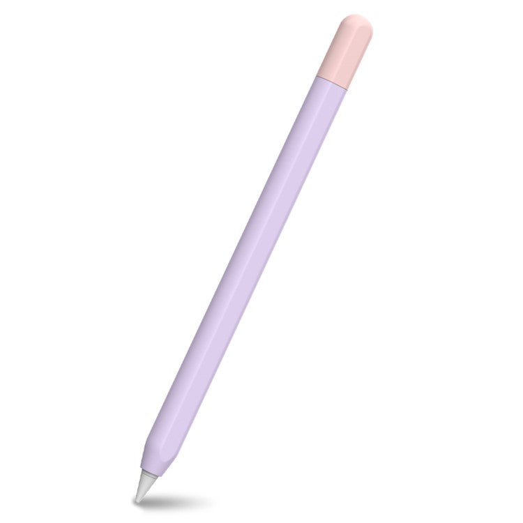 AHASTYLE PT65-3 For Apple Pencil (USB-C) Color Splicing Silicone Protect Sleeve - Purple+Pink