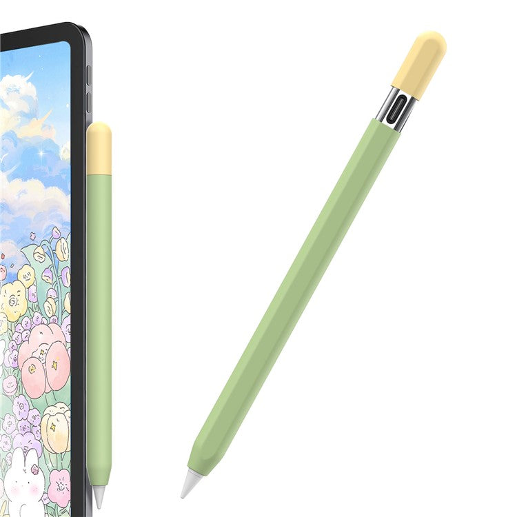 AHASTYLE PT65-3 For Apple Pencil (USB-C) Color Splicing Silicone Protect Sleeve - Pink+Light Blue