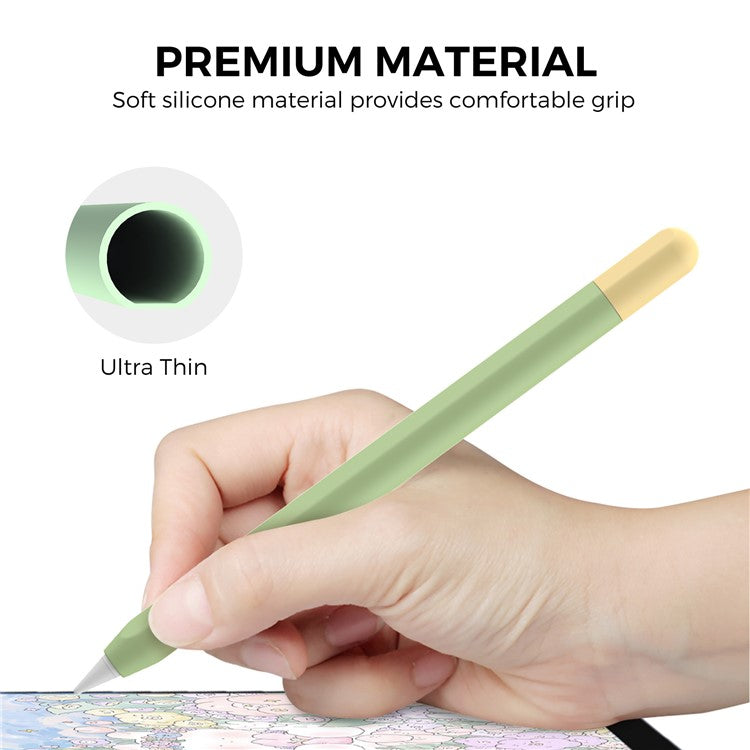 AHASTYLE PT65-3 For Apple Pencil (USB-C) Color Splicing Silicone Protect Sleeve - Pink+Light Blue