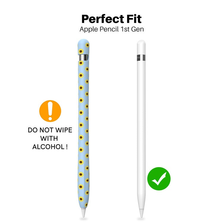 AHASTYLE PT93SF For Apple Pencil (1st Generation) Silicone Sleeve Sunflower Pattern Skin-touch Cover - Purple