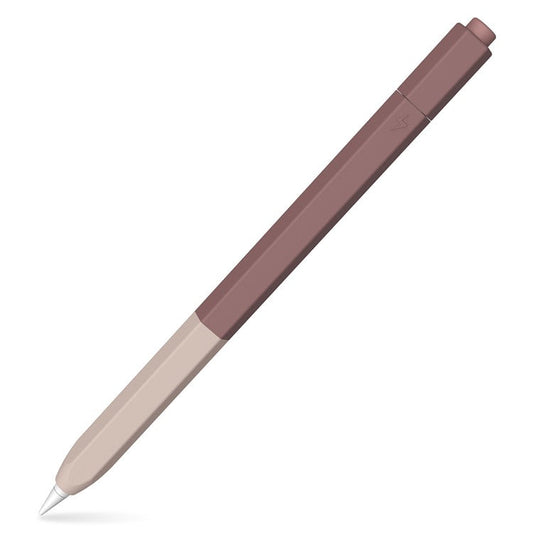 AHASTYLE PT-LC05 For Apple Pencil (2nd Generation) Silicone Sleeve Dual Color Stylus Cover - Orange Brown