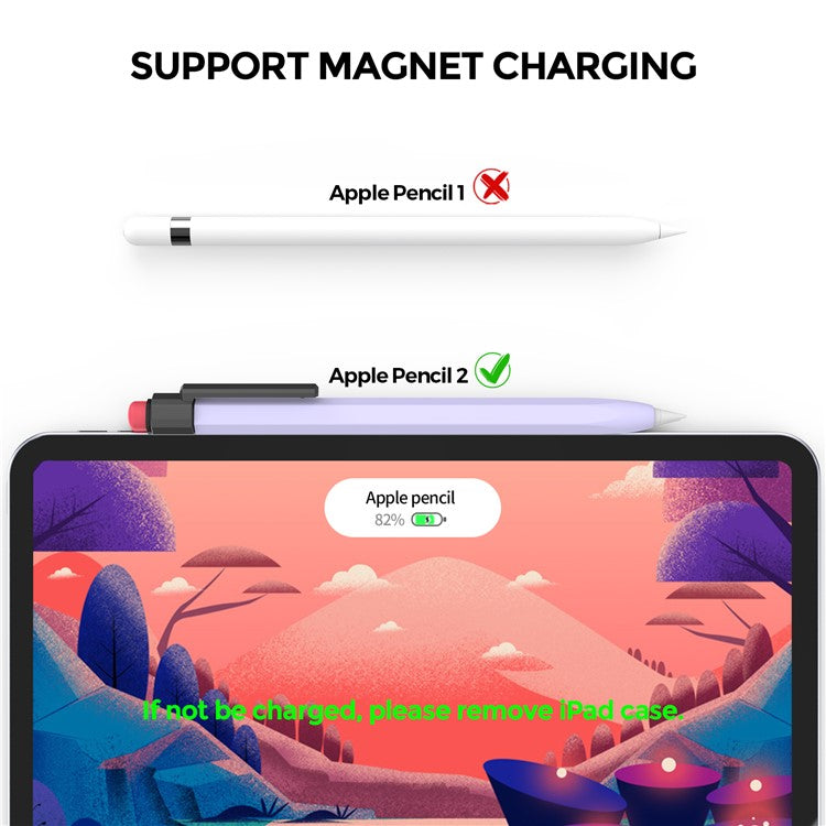 AHASTYLE PT180-2-K For Apple Pencil Pro / Pencil (2nd Generation) Retro Silicone Sleeve Stylus Pen Protective Cover - Purple