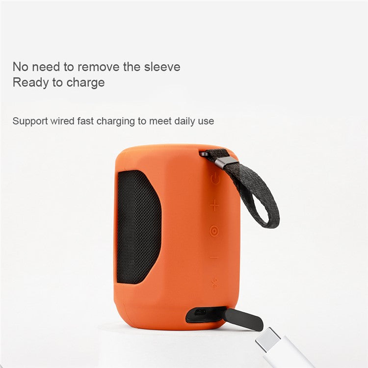 For Xiaomi Mini Bluetooth Speaker Case Anti-Scratch Silicone Sleeve with Strap - Black