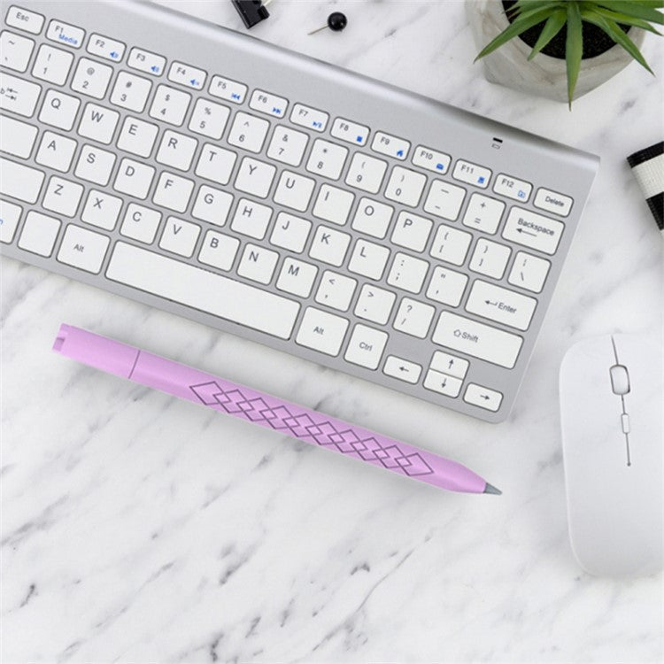 For Apple Pencil (USB-C) Diamond Texture Silicone Sleeve Stylus Pen Protective Cover - White