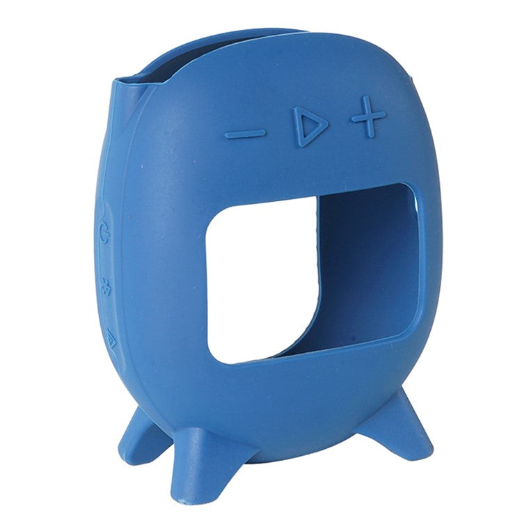 For JBL Clip 5 Portable Speaker Sleeve Anti-Collision Silicone Case Cover - Navy Blue