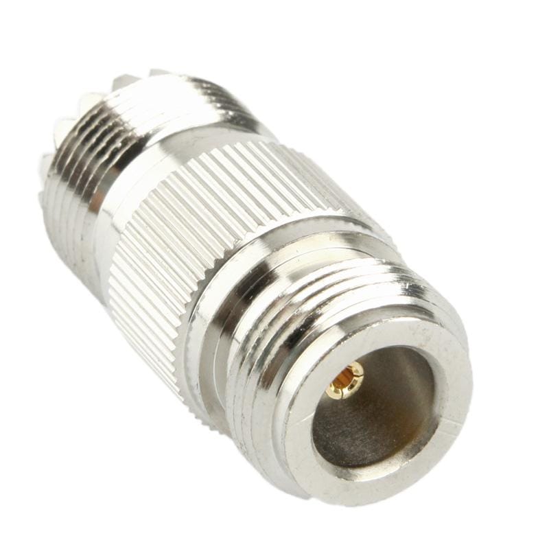 Coaxial RF N Female to UHF Female Adapter (Silver)