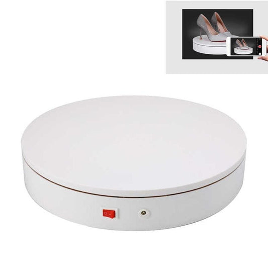 20cm Fixed Speed 360 Degree Electric Rotating Turntable Display Stand Video Shooting Props Turntable for Photography, Load 10kg, US Plug (White)