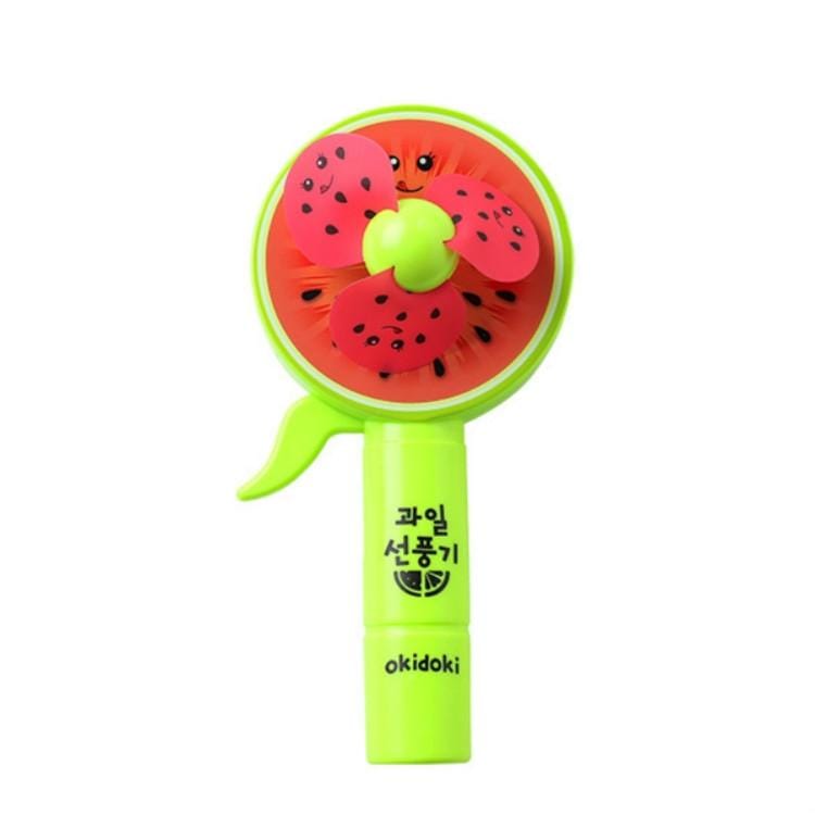 hand pressure fan creative cartoon environmental protection manual small fan ( Green Kiwi )