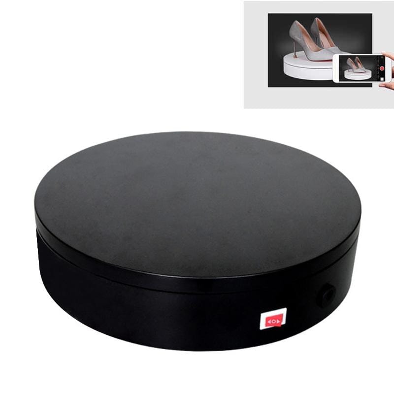 20cm Knob Adjusting Speed 360 Degree Electric Rotating Turntable Display Stand Video Shooting Props Turntable for Photography, Load 20kg, US Plug (Black)
