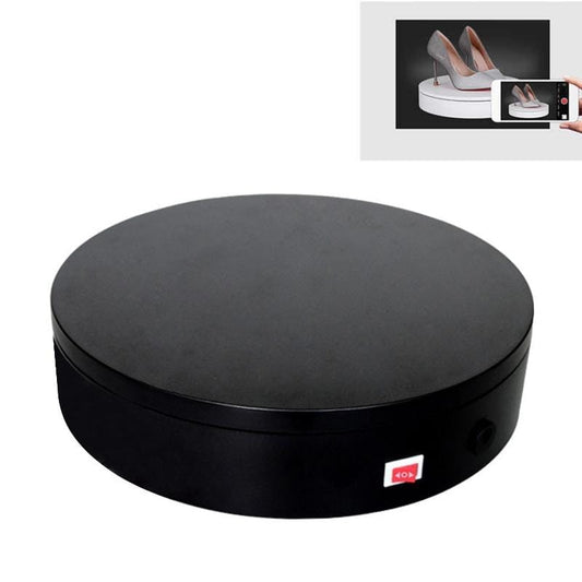 20cm Knob Adjusting Speed 360 Degree Electric Rotating Turntable Display Stand Video Shooting Props Turntable for Photography, Load 20kg, US Plug (Black)