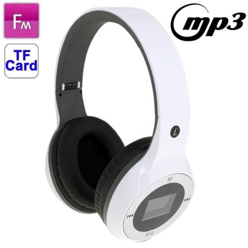 LCD Sport MP3 Player Headset, Support TF Card Reader, Music Format: MP3 (White)