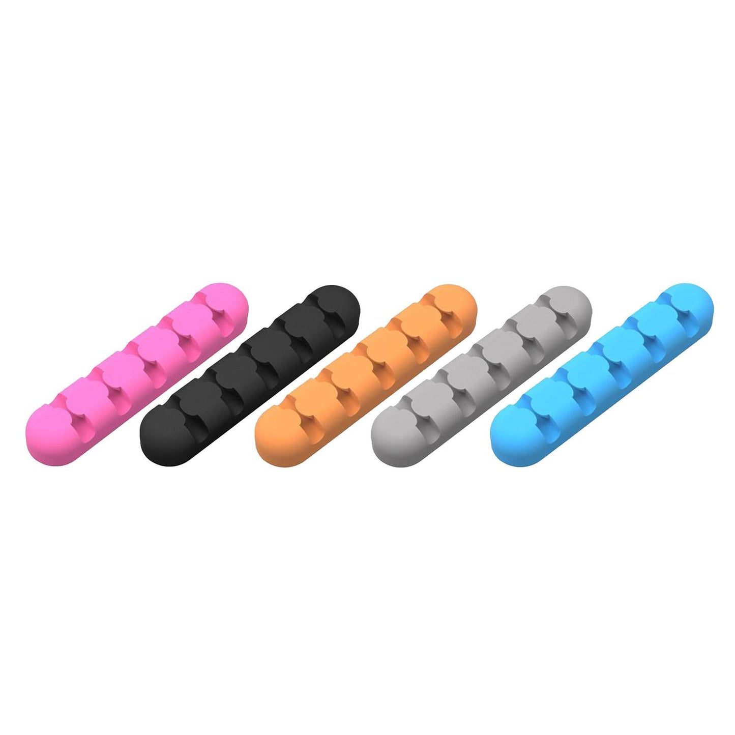 Silicone Adhesive Charging Cable Management Clips Holder Organizer Black