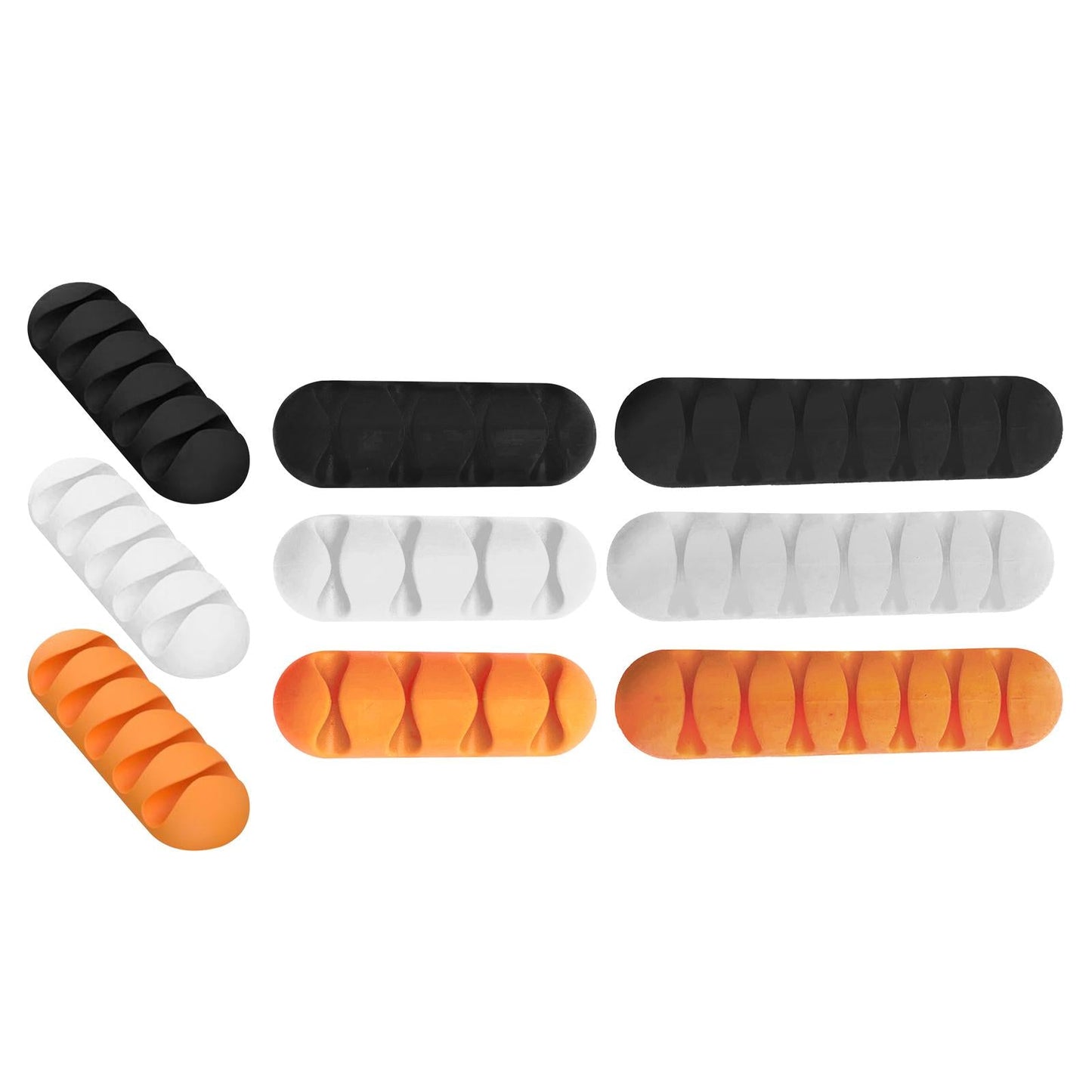 Cable Clips Multipurpose Cord Holder Earphone Wire Organizer Black 4 Slots