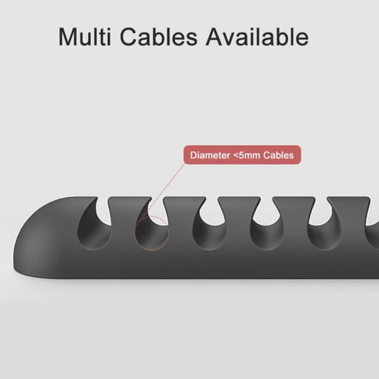 Cable Clips Multipurpose Cord Holder Earphone Wire Organizer Black 7 Slots