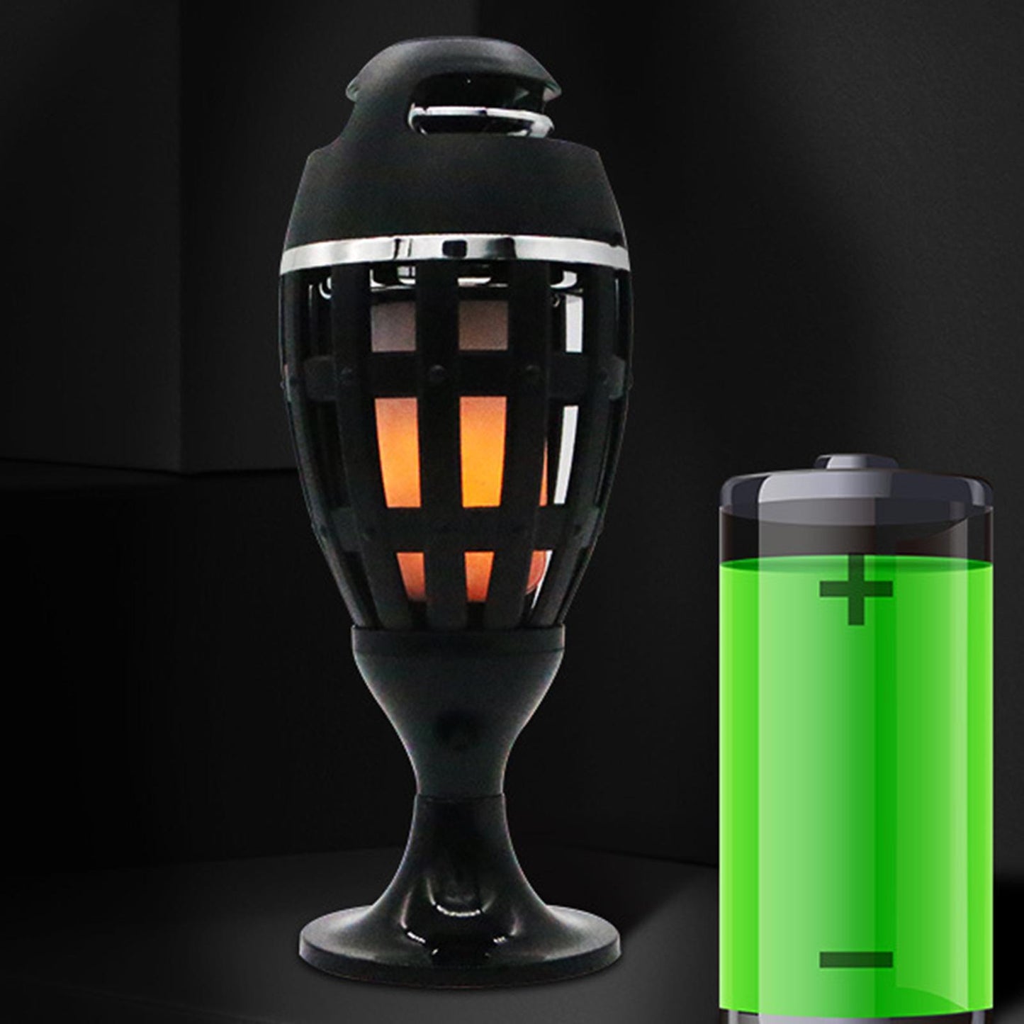 LED Bluetooth Flame Speaker USB Rechargeable Hi-Fi Stereo Bedside Lamp