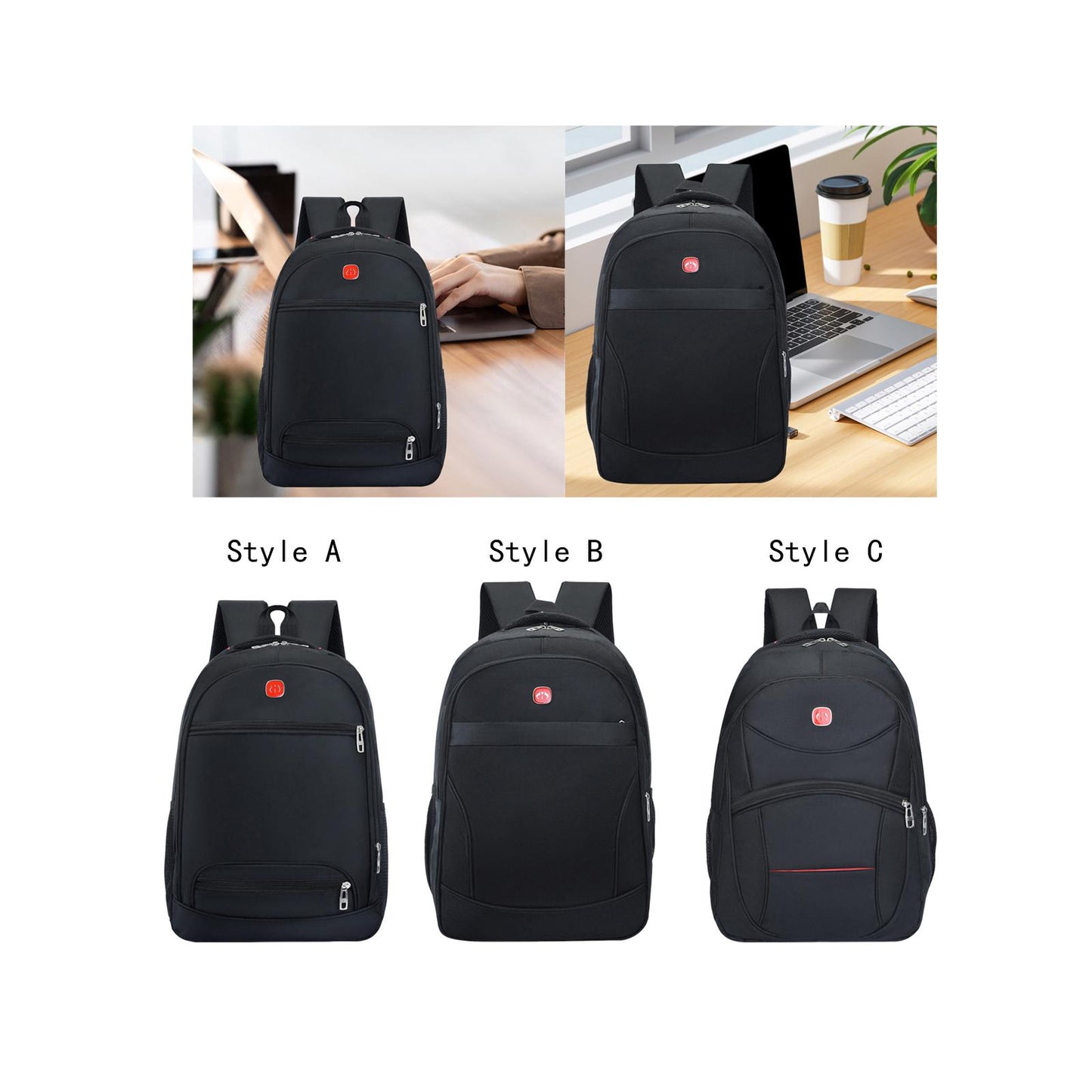 Laptop Backpack Large Capacity Multifunctional Oxford Cloth College Backpack Style A