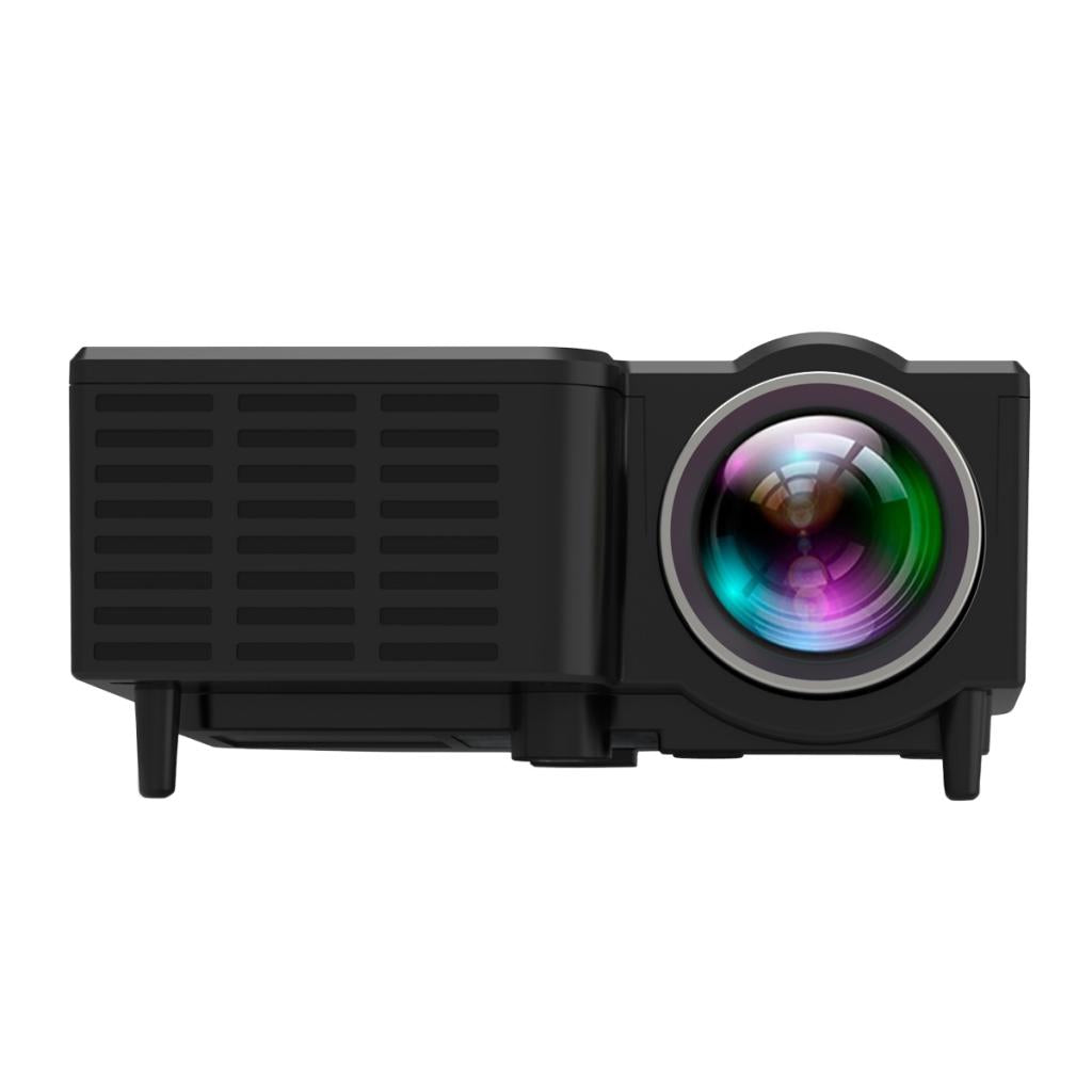 Portable Mini Projector LED HD 1080P Home Theater USB 10-60inch Image Black