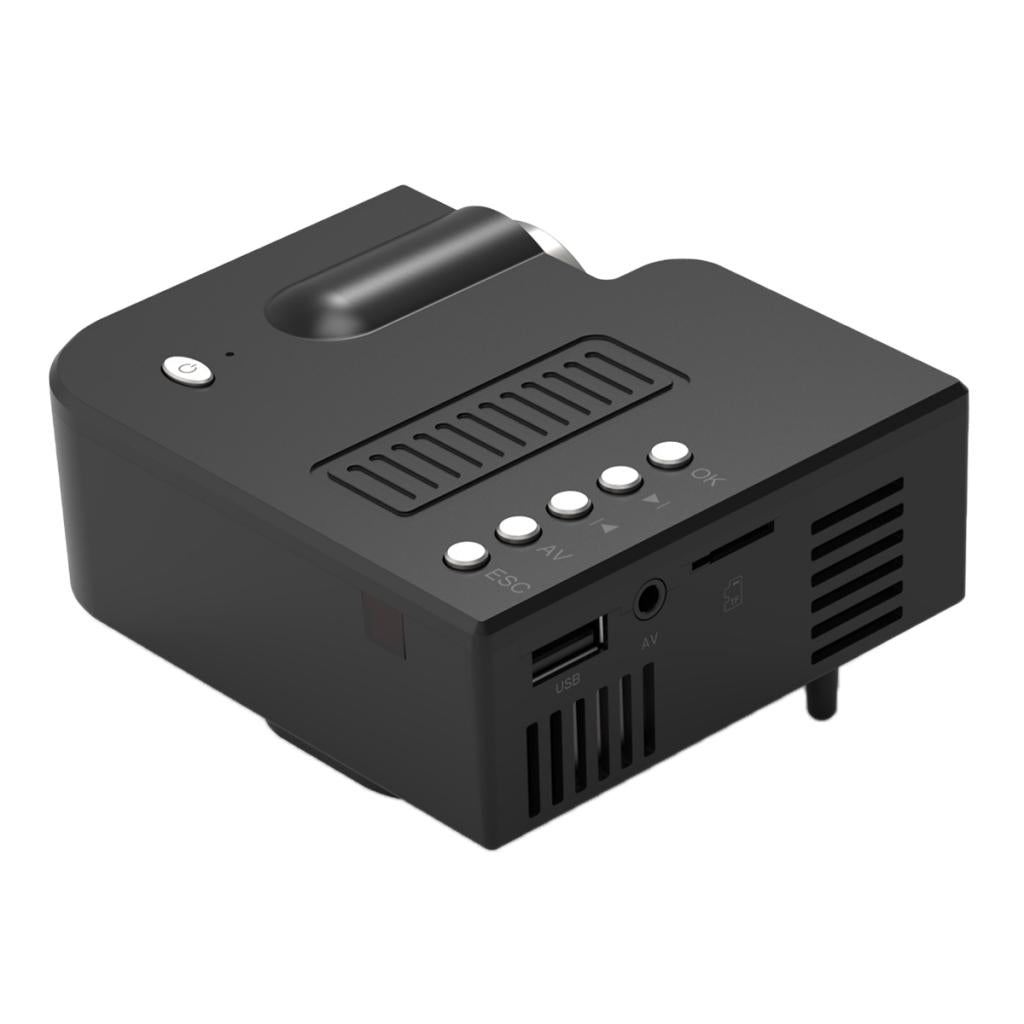 Portable Mini Projector LED HD 1080P Home Theater USB 10-60inch Image Black