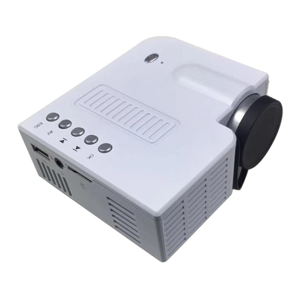 Portable Mini Projector LED HD 1080P Home Theater USB 10-60inch Image White