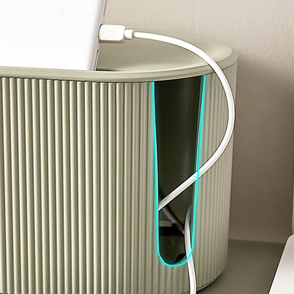 Cable Management Box Safety Dustproof with Cover for Plug Socket Desktop green