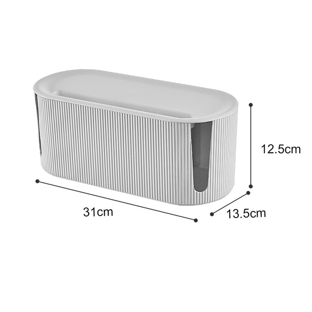 Cable Management Box Safety Dustproof with Cover for Plug Socket Desktop black