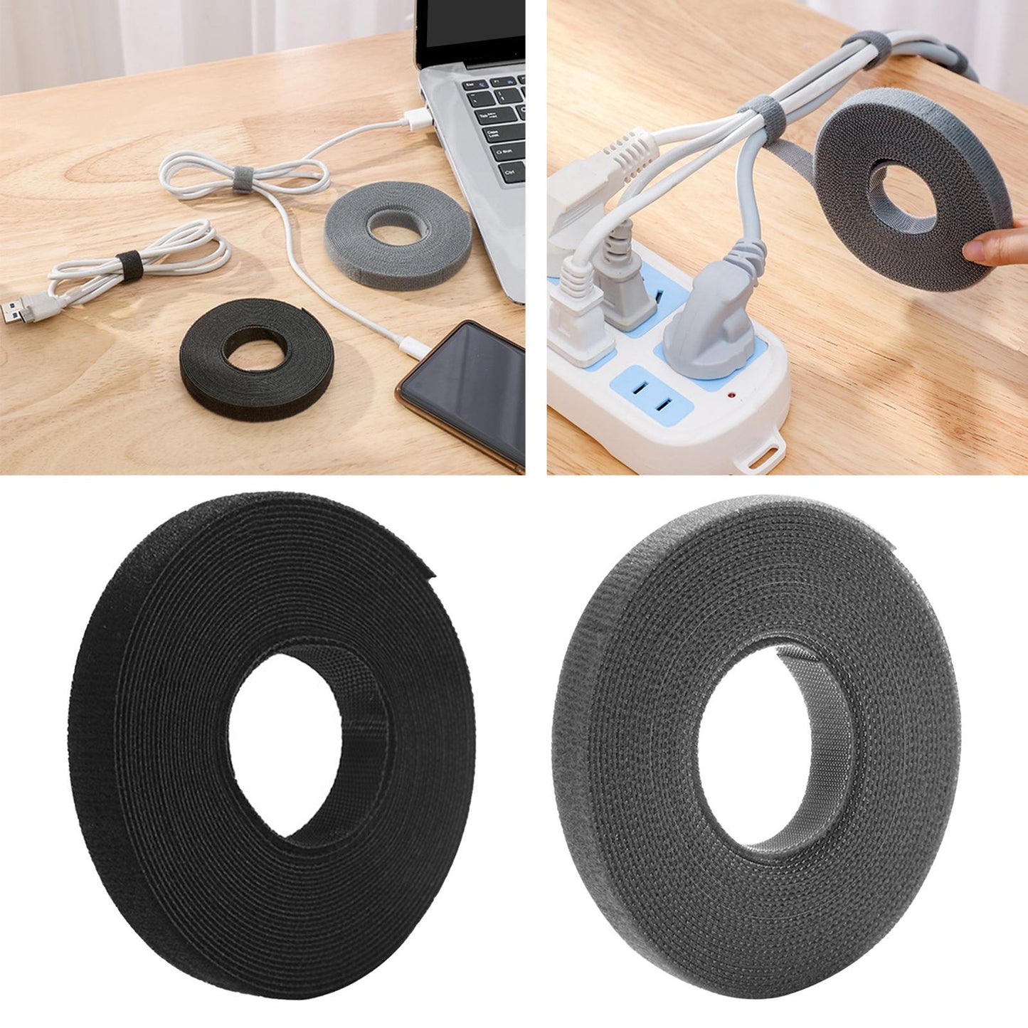 2x Multipurpose Cable Organizer Freely Tailor for Earphone Curtain Black