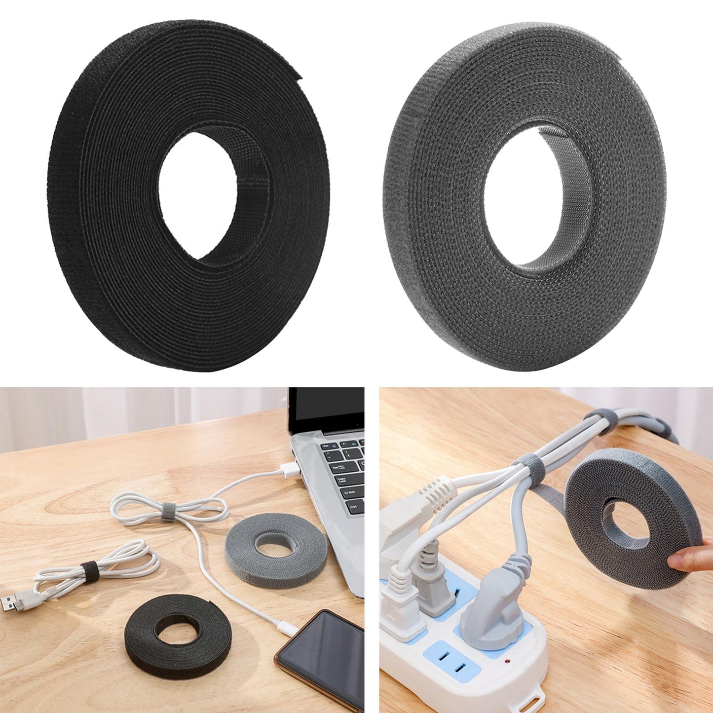 2x Multipurpose Cable Organizer Freely Tailor for Earphone Curtain Black