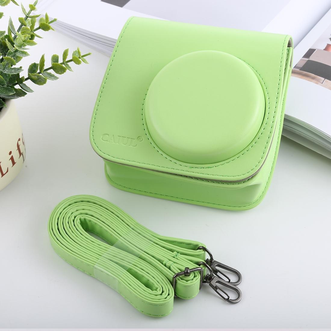 Retro Style Full Body Camera PU Leather Case Bag with Strap for FUJIFILM instax mini 9 / mini 8+ / mini 8 (Green)