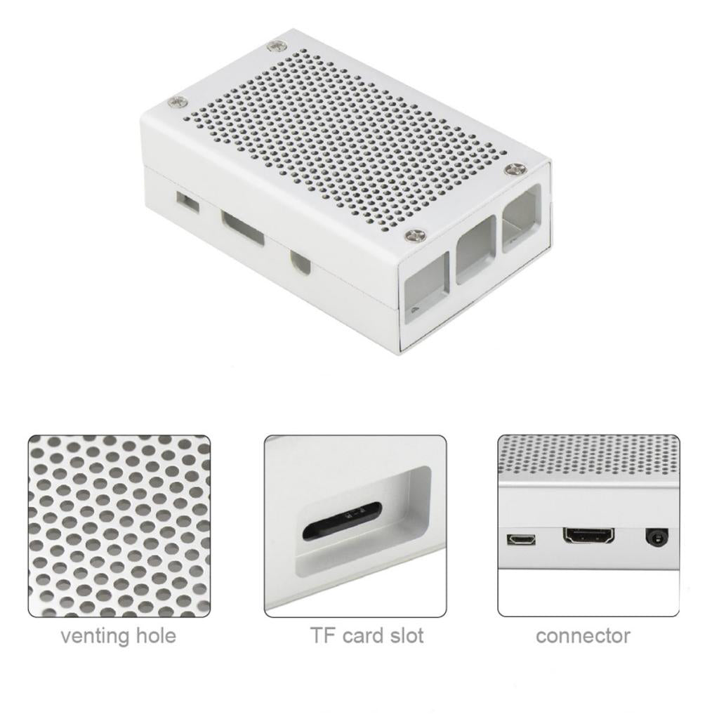 Raspberry Pi 3 Case Aluminum Protective Box Metal Enclosure for Pi 3, 2, B+