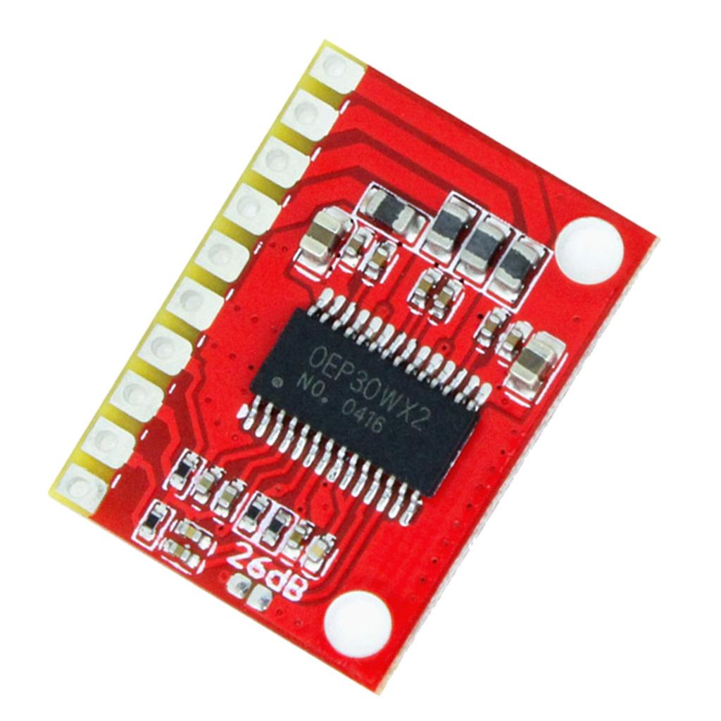 OEP30Wx2 Mini Dual Channel Audio Digital Power Amplifier Board Module Class D Red 25 x 18 x 2.5mm
