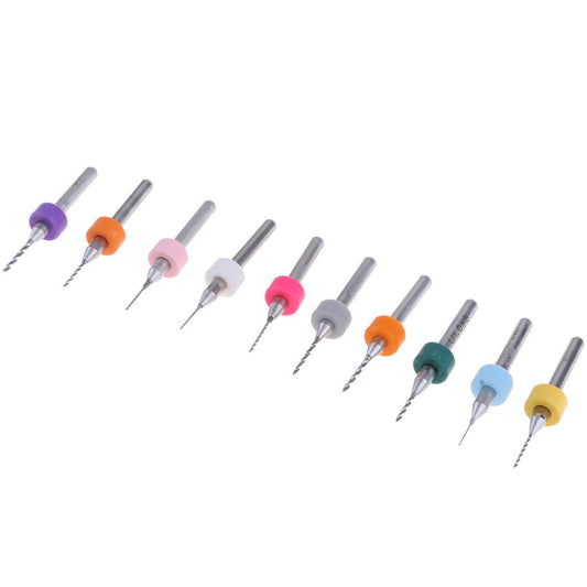 10Pc PCB CNC Print Circuit Board Carbide Micro Drill Bits Set 0.3-1.2mm DC01