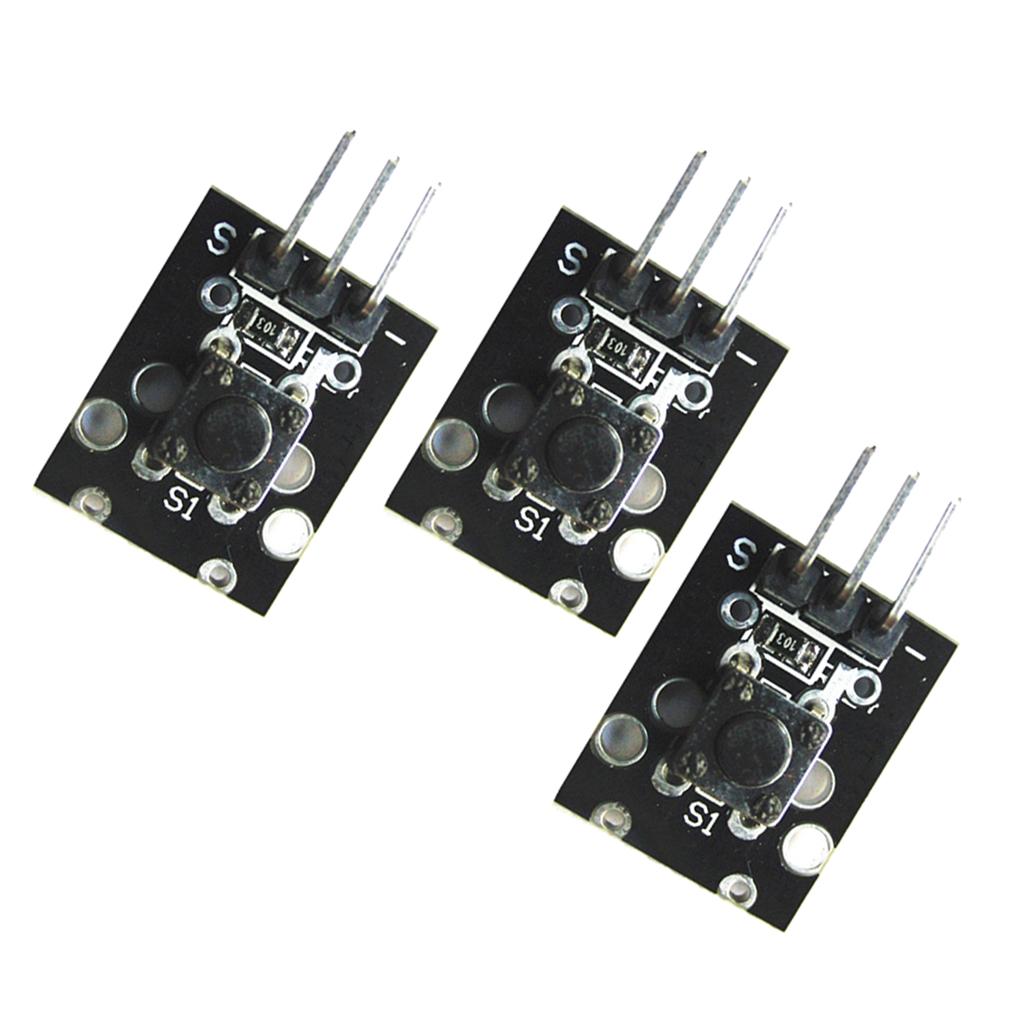  3Pcs KY-004 Tactile Switch 3 Pins Breakout Board Module Sensor for Arduino 