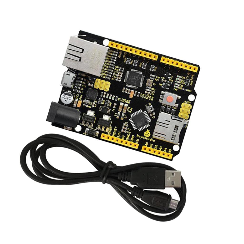 W5500 Ethernet Development Board with USB Cable (Without POE) for Arduino 