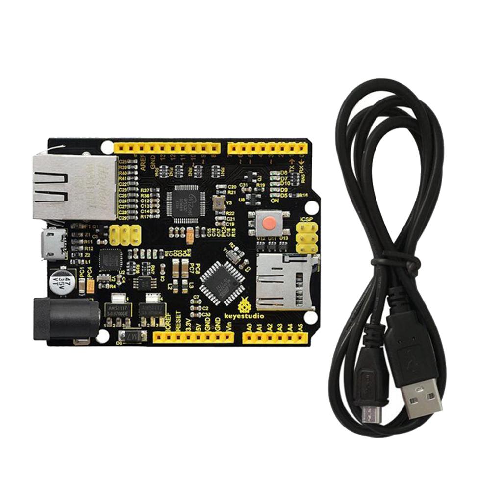 W5500 Ethernet Development Board with USB Cable (Without POE) for Arduino 
