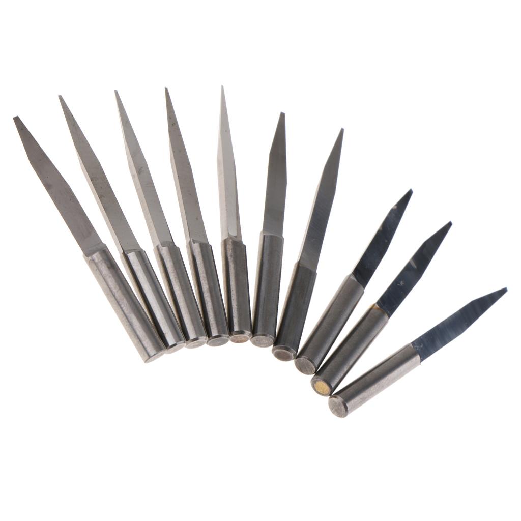 10 Piece 4mm Wood Milling Carving Cutter Flat Cutter Carved 15 Degree 0.6mm