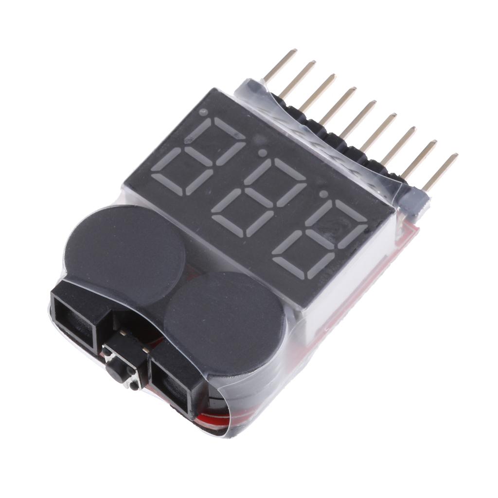 RC Lipo Battery Low Voltage Alarm 1S-8S Buzzer Indicator Tester LED