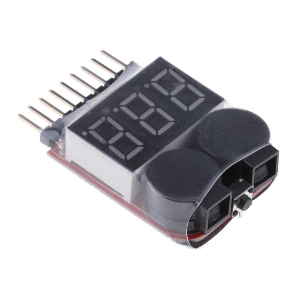 RC Lipo Battery Low Voltage Alarm 1S-8S Buzzer Indicator Tester LED