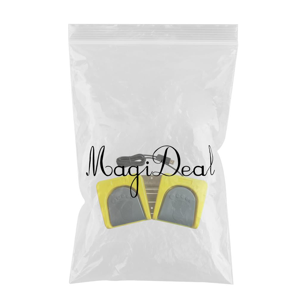 PC USB Double 2 Foot Control Pedal Game Multimedia Gray pedal + yellow base