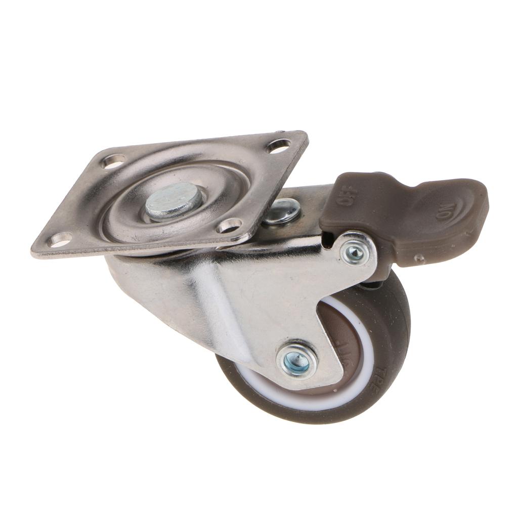 Heavy Duty Swivel Bearing Caster Wheels Rubber Base with Top Plate 1.25 Inch