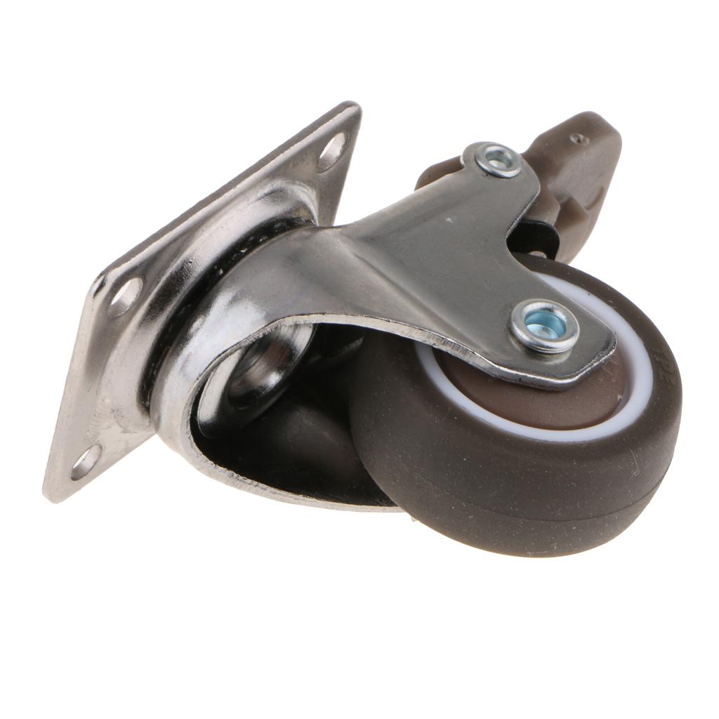 Heavy Duty Swivel Bearing Caster Wheels Rubber Base with Top Plate 1.25 Inch